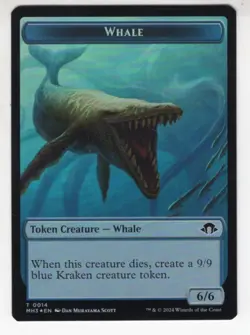 MTG Modern Horizons 3 Double Sided Foil Token #2/14 Eldrazi Spawn / Whale - Image 1