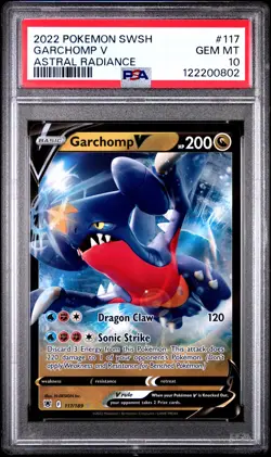 2022 POKEMON SWORD & SHIELD ASTRAL RADIANCE #117 GARCHOMP V PSA 10 - Image 1