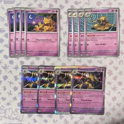 4x Abra 4x Kadabra 4x Alakazam Pokemon TCG Mega Evolution Playset NM - Image 1