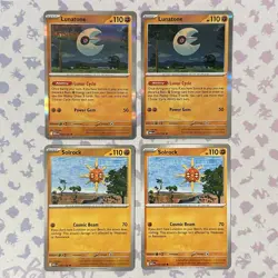x2 Solrock 075/132 x2 Lunatone 074/132 - Mega Evolution - Pokemon - NM/M English - Image 1