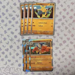 4x Hariyama Holo 3x Makuhita Pokemon TCG Mega Evolution Playset NM - Image 1