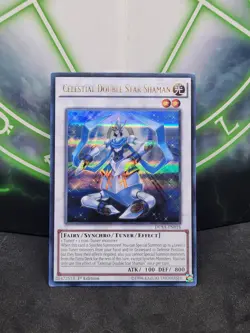 Yugioh Celestial Double Star Shaman DUSA-EN018 Ultra Rare 1st Edition NM - Image 1