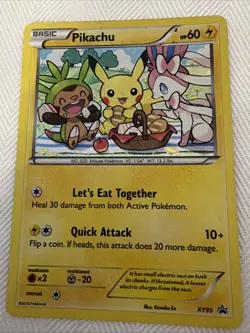 Pokemon Pikachu XY95 Holo 2016 Let's Eat Together Cutest Card - Image 1
