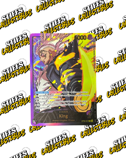 King Gold Font Leader OP08-057 SPR One Piece Card English - Image 1