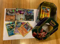 100 + Pokemon Cards + Volcanion Tin - EX, Stage 1, 2, Lot Ex+++ 2014 2016 - Image 1