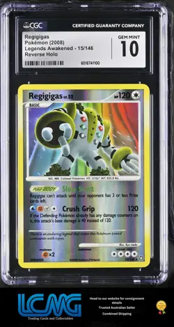 Pokemon TCG Card 2008 Legends Awakened #15/146 Regigigas CGC 10 Reverse Holo - Image 1