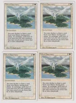 MTG 4X Island Sanctuary X4 Revised Edition Magic - (3X LP/NM & 1X PL) - Image 1