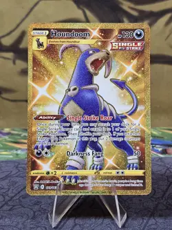 Pokemon TCG Houndoom 179/163 Gold Secret Holo Rare NM Battle Styles Full Art - Image 1