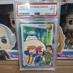 Pokemon Carddass Card Snorlax 13 Bandai Pocket Monsters 1998 PSA 9 - Image 1