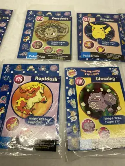 1999 Vintage Pokemon Poke Trivia Burger King Card Lot 9 Card Lot - Image 4