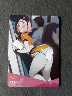 CCG/TCG WAIFU CARD UNDER THE NIGHT GOWN SPICY ANIME CARD UNAIRLINES FL-21Sakura - Image 1