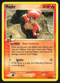 Magby 58/92 EX Legend Maker Pokemon Card MP - Image 1
