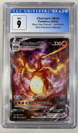 Charizard VMAX SWSH261 CGC 9 MINT Blue Label Pokemon Card UPC Ultra Premium ENG - Image 1