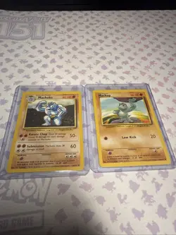 Pokemon Cards Machop And Machoke 52/102 And 34/102 2 Card Lot LP-NM - Image 1