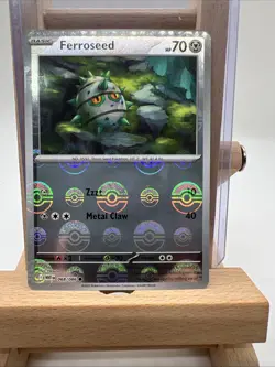 Pokemon TCG Ferroseed 068/086 White Flare Poke Ball Reverse Holo Card - NM - Image 1