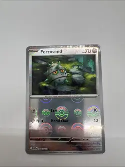 Pokemon TCG Ferroseed 068/086 White Flare Poke Ball Reverse Holo Card - NM - Image 3