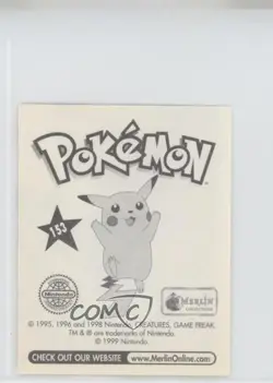 Ash Ketchum Pikachu Merlin Pokemon Album Stickers #153 1999 - Image 2