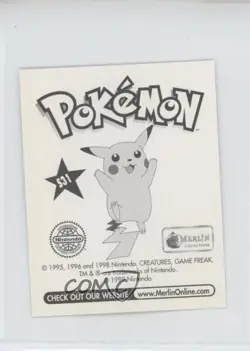 Gary Oak Merlin Pokemon Album Stickers Silver Prism #S31 1999 - Image 2