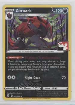 Zororark Pokemon Sword & Shield Evolving Skies Pokemon League Promo #103 - Image 1