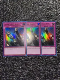 Yugioh! 3x Solemn Judgment RA02-EN075 Ultra Rare 1st Edition NM-LP - Image 1
