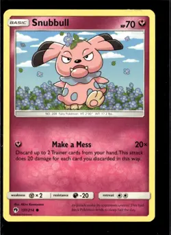Pokemon Snubbull 137/214 Lost Thunder Non Holo Common 2 Card Lot - Image 1