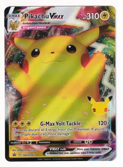 Pikachu VMAX SWSH062 Pokemon Card Tcg Celebrations Black Star Promo Full Art LP - Image 1