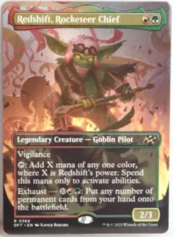 Redshift, Rocketeer Chief [New, Near Mint] Borderless Art {Aetherdrift MTG} - Image 1