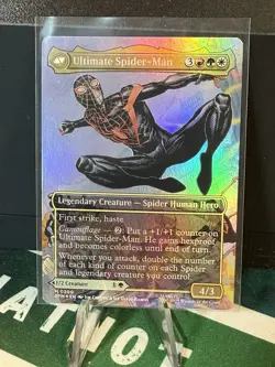 Spider-man MTG Miles Morales & Ultimate Spider-Man #M 0200 Foil Borderless - Image 1