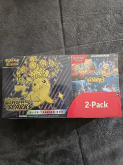 Pokemon Surging Sparks Elite Trainer Box/Booster Bundle Costco 2-Pack X2 SEALED - Image 1