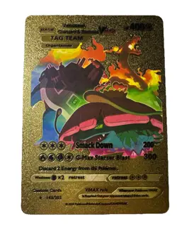 2020 Pokemon Charizard & Blastoise Venusaur VMax Tag Team Gold Foil 143/203 - Image 2