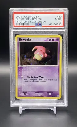 2004 Pokemon EX Fire Red & Leaf Green Slowpoke PSA 9 Reverse Holo Rev Foil #80 - Image 1
