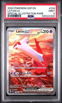 2024 POKEMON SSP EN LATIAS ex SPECIAL ILLUSTRATION RARE #239/191 PSA 9 MINT - Image 1