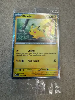 Pikachu 025/165 Pokemon Holiday Calendar 2025 Festive Stamp Promo SEALED NM Mint - Image 1