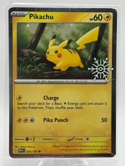 Pikachu 025/165 Holiday Advent Calendar Snowflake Stamp Promo Pokemon - SEALED - Image 1