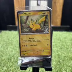 Pikachu 025/165 Pokemon Holiday Calendar 2025 Festive Stamp Cosmo Promo SEALED - Image 1