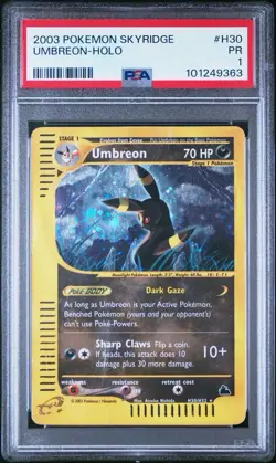 PSA 1 PR POOR 2003 Pokemon Skyridge #H30 Umbreon POP 20 - Image 2