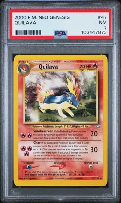 Pokemon PSA 7 QUILAVA 47/111 NEO GENESIS SET NON HOLO - NM Graded - Image 1