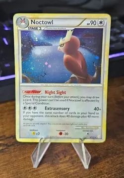 Noctowl Holo Rare 8/123 HeartGold & SoulSilver 2010 Pokemon LP - Image 1