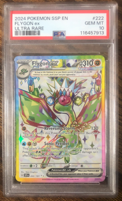 2024 Flygon ex 222/191 Ultra Rare Pokemon Surging Sparks PSA 10 GEMT MT Pokemon - Image 1