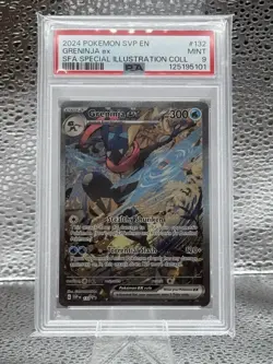 Pokemon 2024 Shrouded Fable Special Illustration #132 Greninja EX, PSA 9 - Image 1