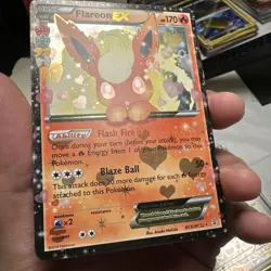 2016 Flareon EX RC6-32 Generations: Radiant Collection Holo Pokemon Card - Image 3