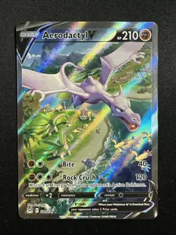 Aerodactyl V Pokemon Card Lost Origin set, with the card number 180/196 English - Image 1