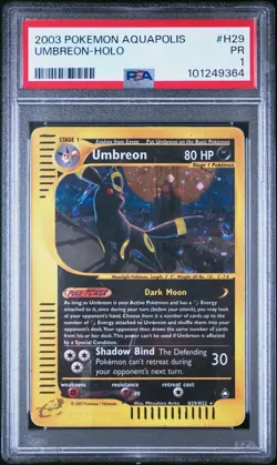 PSA 1 PR POOR Umbreon H29/H32 - Aquapolis Pokemon POP 29 - Image 2