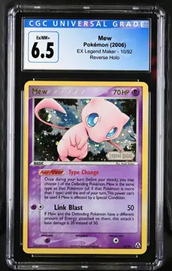 CGC 6.5 EX/NM+ Mew 10/92 EX Legend Maker Stamped Reverse Holo Rare Pokemon 2006 - Image 1