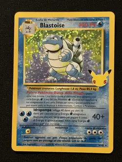 Pokemon blastoise set base italiano holo gran festa 25th anniversario 2/102 - Image 1