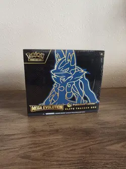 Pokemon TCG Mega Evolution Pokemon Center ETB Lucario - SEALED, IN HAND - Image 1