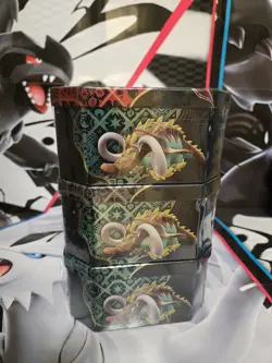 Pokemon TCG Paldean Fates Set of 3 Tins Brand New & Sealed - Image 3