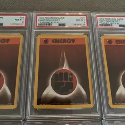 Fighting Energy 1999 WotC Pokemon 97/102 TRAINER DECK A RED BACK - PSA 8 - Image 4