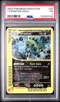 PSA 1 PR POOR Tyranitar 29/165 Holo Pokemon 2002 Expedition Pop 43 - Image 1