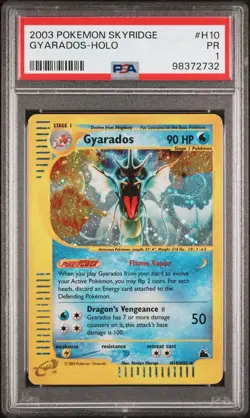 PSA 1 PR POOR 2003 Pokemon Skyridge #H10 Gyarados POP 17 - Image 1